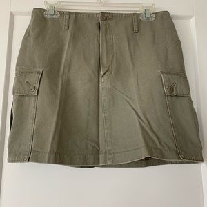 J. Crew Wm’s Sz 8 Olive Green Cargo Skirt 100% Cotton